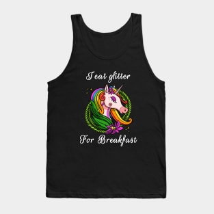 I Eat Glitter For Breakfast Magical Unicorn Tank Top